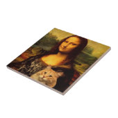 Carreau Mona Lisa avec son chat, Fourrure de chat, Amateur (Côté)
