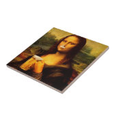 Carreau Mona Lisa boit de la bière Amateur de bière (Côté)