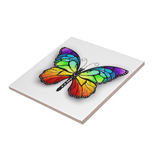 Carreau Monarque papillon arc-en-ciel (Côté)