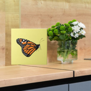Carreau Monarque Papillon Illustration orange et jaune