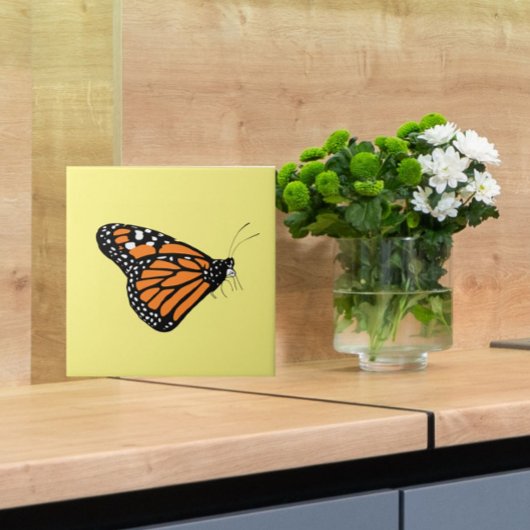 Carreau Monarque Papillon Illustration orange et jaune