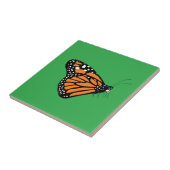 Carreau Monarque papillon illustrer orange et vert (Côté)