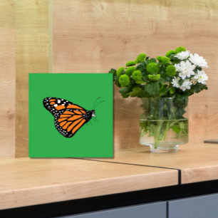 Carreau Monarque papillon illustrer orange et vert