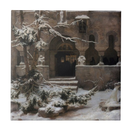 Carreau Monastère en Neige d'hiver (par Karl Laling) (Devant)