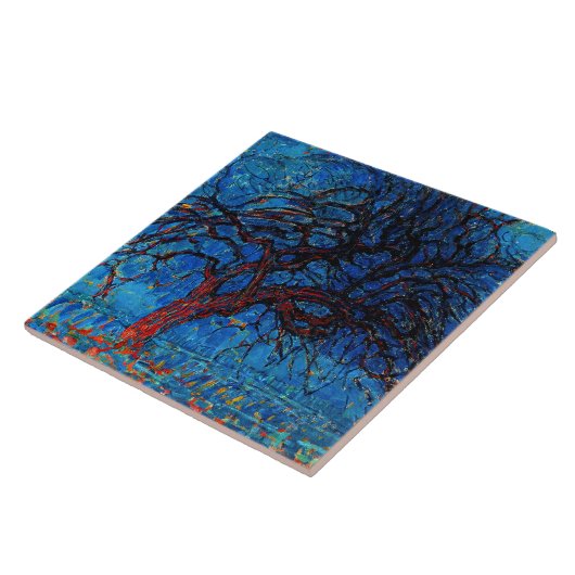 Carreau Mondrian - Arbre Rouge Moyenne (Soirée), (Côté)