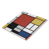 Carreau Mondrian Peinture Rouge Plane Jaune Noir Gris Bleu (Côté)