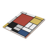 Carreau Mondrian Peinture Rouge Plane Jaune Noir Gris Bleu (Côté)