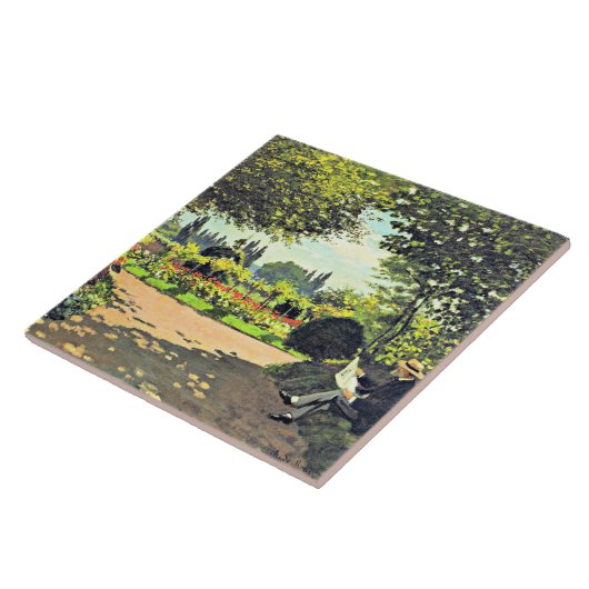 Carreau Monet - Adolphe Monet Lecture dans le jardin (Côté)