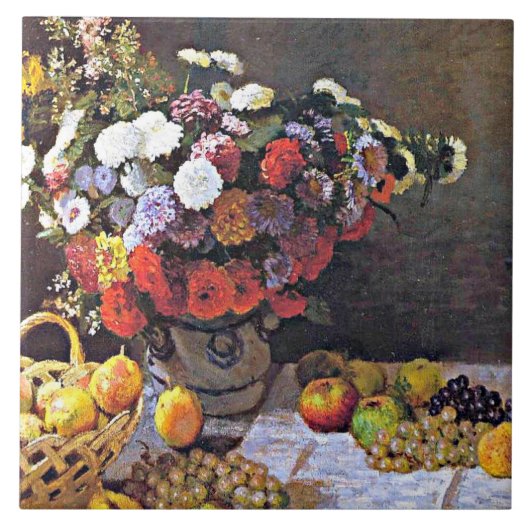 Carreau Monet - Fleurs et fruits (Devant)