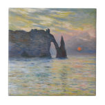Carreau Monet - Le Manneport, Falaise à Etretat, coucher d<br><div class="desc">Le Manneport,  Cliff à Etretat,  Sunset / Etretat,  couchant soleil - Claude Monet en 1883</div>