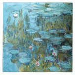 Carreau Monet - Lys d'eau (turquoise),<br><div class="desc">Water Lilies (turquoise),  1915,  fine art Impressionnisme peinture de l'artiste français Claude Monet</div>