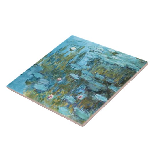 Carreau Monet - Lys d'eau (turquoise), (Côté)
