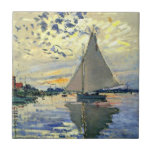 Carreau Monet - Voilier au Petit-Gennevilliers<br><div class="desc">Peinture Claude Monet,  Bateau à voile au Petit-Gennevilliers,  carrelage en céramique. VIRGINIA5050,  produits et cadeaux personnalisés à www.zazzle.com/virginia5050*,  PaulKleeGiftShop,  InternationalGifts,  RetirementGiftStore,  BirthdayGiftStore,  ILoveGiftStore et FloridaGiftStore.zazzle.com/FloridaGiftStore.</div>