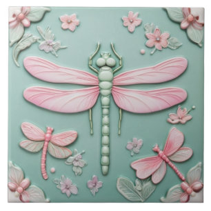 Carreau Monnaie et rose libellule et fleurs Fille Floral