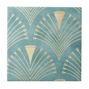 Carreau Monnaie verte, or, Art Déco motif, vintage, rétro,