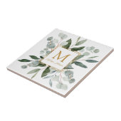 Carreau Monogram Watercolor Tropical Green Leaves (Côté)