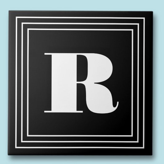 Carreau Monogramme 3 cadres | Noir et blanc