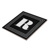 Carreau Monogramme 3 cadres | Noir et blanc (Côté)