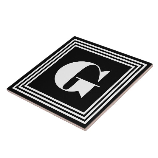 Carreau Monogramme 3 trames en gras | Noir et blanc (Côté)