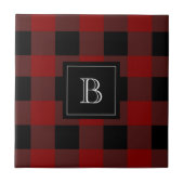 Carreau Monogramme à plat de bison de bûcheron rustique in (Devant)