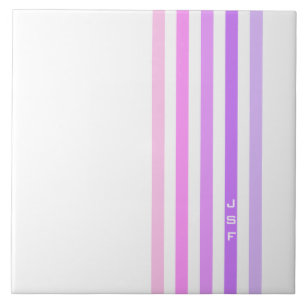 Carreau Monogramme à rayures verticales rose et violet