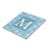 Carreau Monogramme ange bleu cercles motif (Côté)