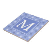 Carreau Monogramme bleu cercles motif (Côté)