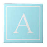 Carreau Monogramme bleu ciel simple<br><div class="desc">Merci pour votre achat!</div>