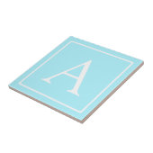 Carreau Monogramme bleu ciel simple (Côté)