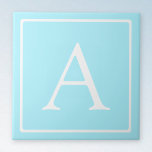 Carreau Monogramme bleu ciel simple<br><div class="desc">Merci pour votre achat!</div>