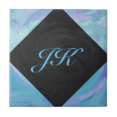 Carreau Monogramme bleu glacier (Devant)