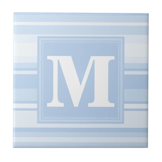 Carreau Monogramme Bleu rayures (Devant)