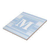 Carreau Monogramme Bleu rayures (Côté)