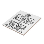 Carreau Monogramme chrétien M personnalisable (Côté)