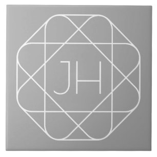 Carreau Monogramme Cool, Style de Logo Hip Vibe Gris & B