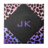 Carreau Monogramme Dalmatien noir et rose (Devant)