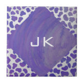 Carreau Monogramme Dalmatien violet et blanc (Devant)
