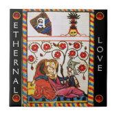 Carreau MONOGRAMME D'AMOUR ÉTERNEL, Jeu rouge noir (Devant)