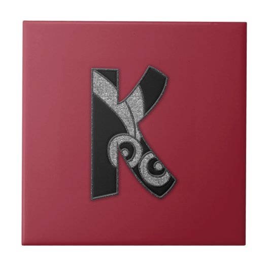 Carreau monogramme d'art déco - K (Devant)