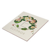 Carreau Monogramme de couronne Art nouveau pour personnali (Côté)