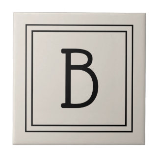 Carreau Monogramme de Ferme Moderne en Brun et Noir