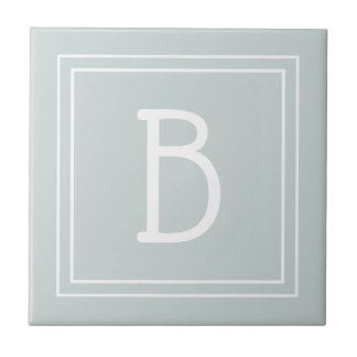 Carreau Monogramme de Ferme Moderne Vert et Blanc Initiale