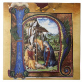 CARREAU MONOGRAMME DE LA NATIVITÉ PARCHEMENT DE NOËL (Devant)