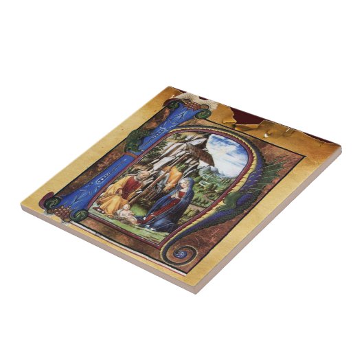 CARREAU MONOGRAMME DE LA NATIVITÉ PARCHEMENT DE NOËL (Côté)