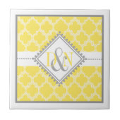 Carreau Monogramme de monogramme jaune, blanc de quatrefoi (Devant)