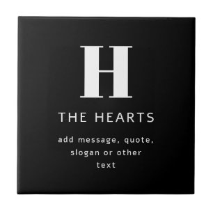 Carreau Monogramme de nom et message moderne éditable No
