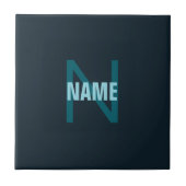 Carreau Monogramme de nom personnalisable simple en gras (Devant)