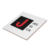 Carreau Monogramme de nom professionnel élégant moderne (Côté)