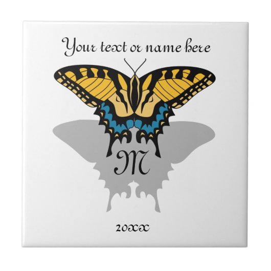 Carreau Monogramme de papillon Swallowtail (Devant)