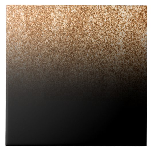 Carreau Monogramme de Parties scintillant noire et dorée (Devant)